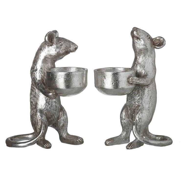 Pair Of Sweet Mice Candle Holders