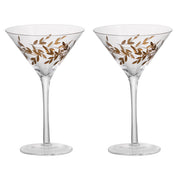 Pair Of Gold Gilded Martini Glasses