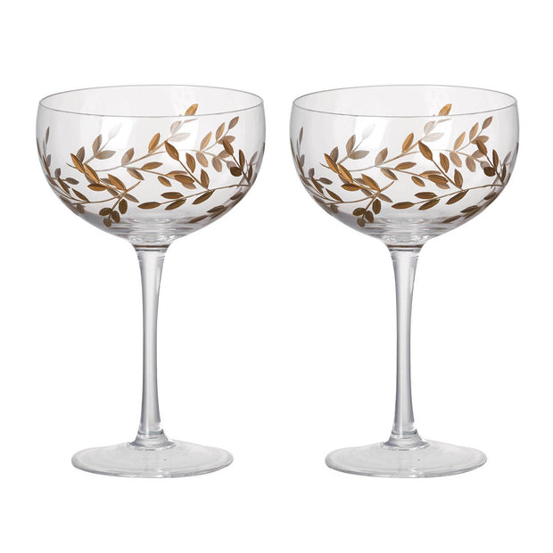 Pair of Gold Gilded Champagne Coupes