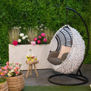 Indoor Outdoor Egg Chair Cover / White Petal