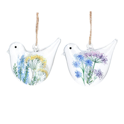 Set Of Two Meadow Flower Birds