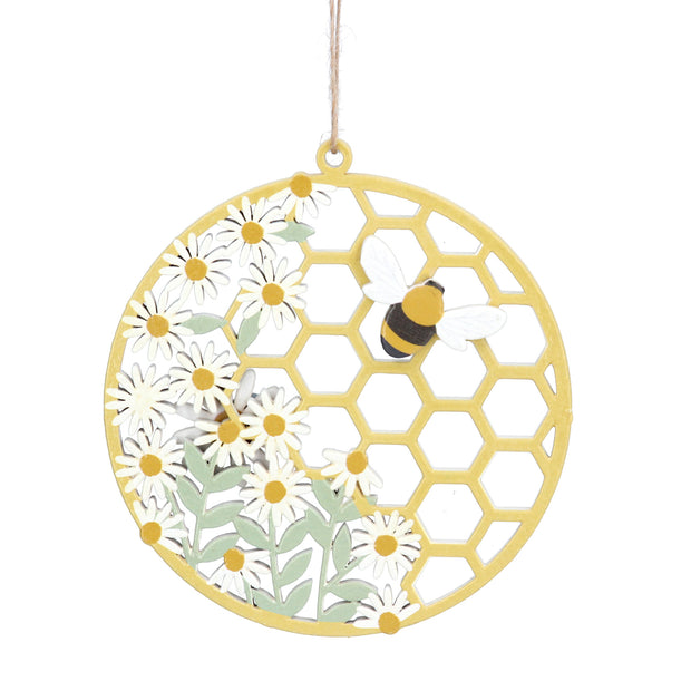 Ensemble de deux décorations en bois nid d'abeille