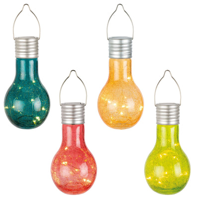 Set of Four Multicolour Solar LED Outdoor Bulbs