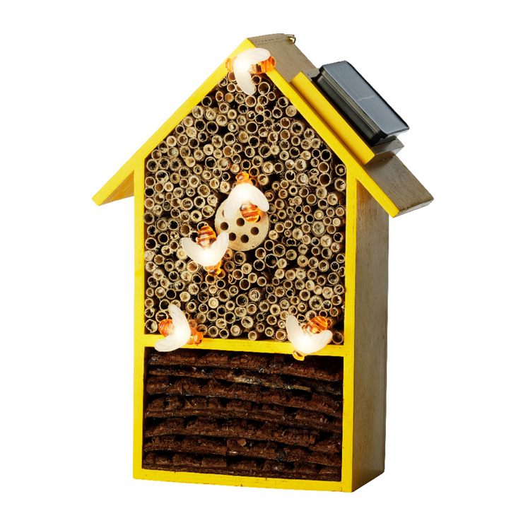 Tall LED Solar Insect House - Yellow