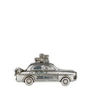 Silver Car with Christmas Tree Decoration