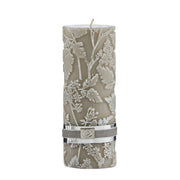 Etched Floral Candle - Taupe
