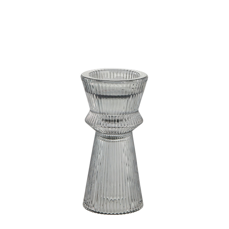 Fluted Pressed Glass Candlestick