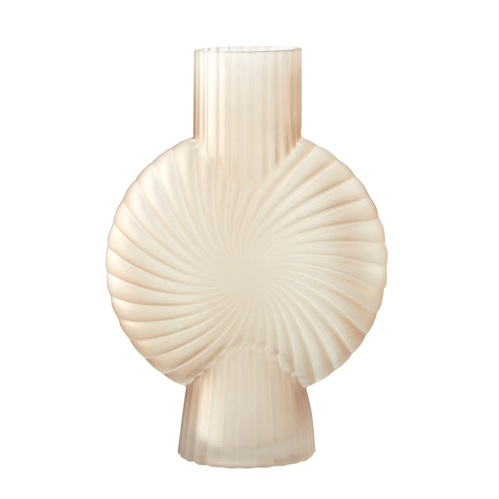 Blush Pink Spiral Frosted Glas Vase