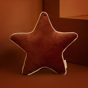 Velvet Aristote Star Cushion in Wild Brown by Nobodinoz