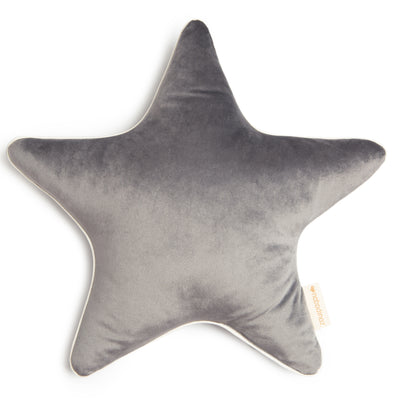 Aristote Star Cushion in Slate Grey by Nobodinoz