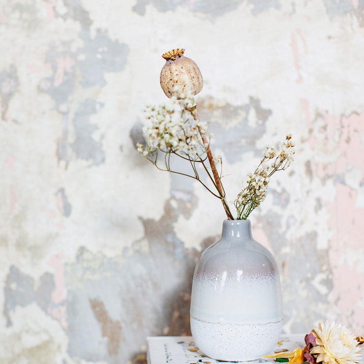 Ombre Glazed Vase - Pale Grey