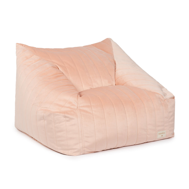 Chelsea Armchair Beanbag in Bloom Pink velvet by Nobodinoz