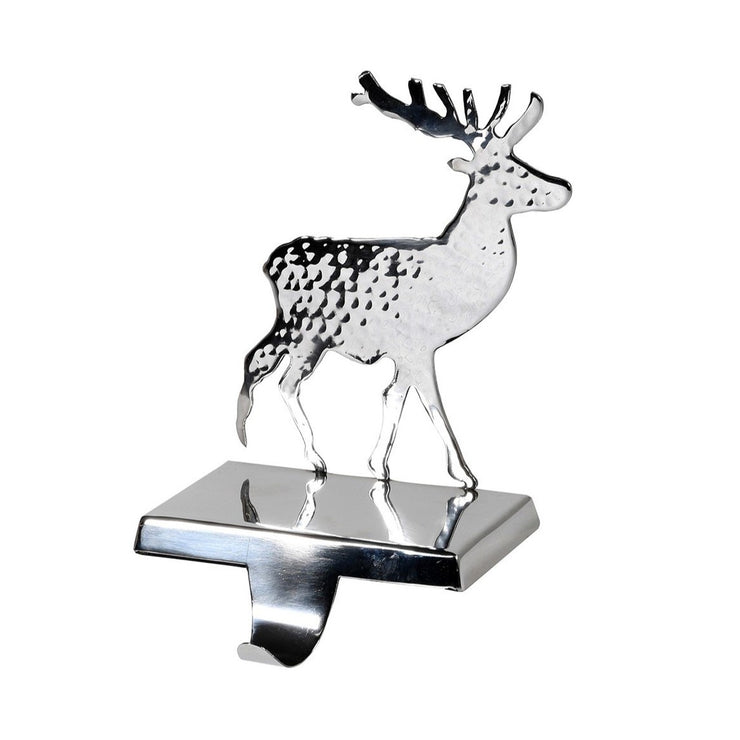 Reindeer Stocking Holder in Silver