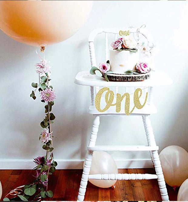 Guld glitter fødselsdagsbanner
