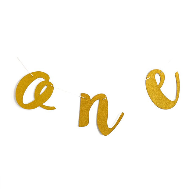 Guld glitter fødselsdagsbanner