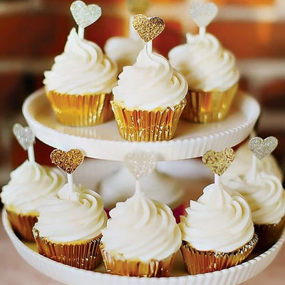 Caissettes à cupcakes dorées