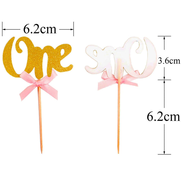 Number ' One' Gold Cake Toppers