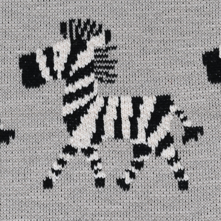 Zebra Knitted Throw - Grey