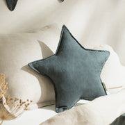 Lin Francais Star Cushion in Green Blue by Nobodinoz