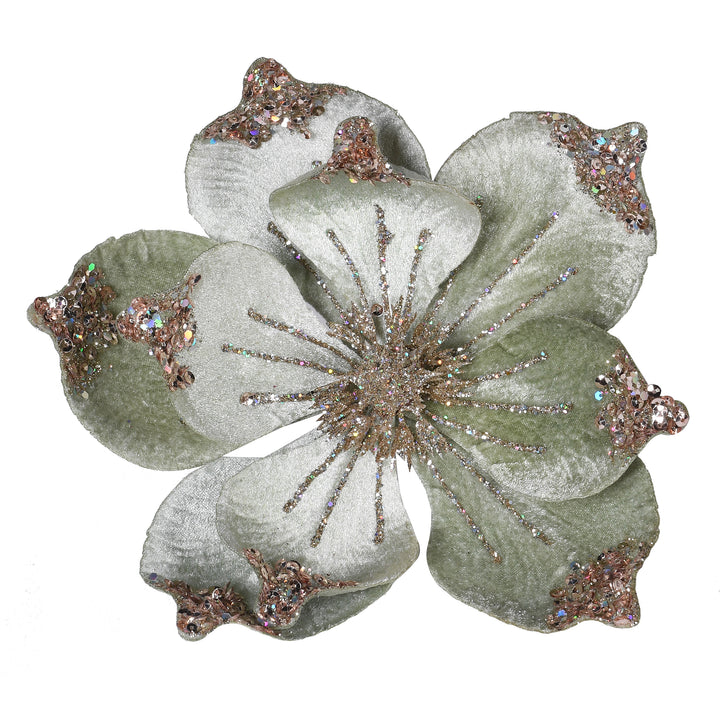 Pale Sage Clip On Magnolia Decoration