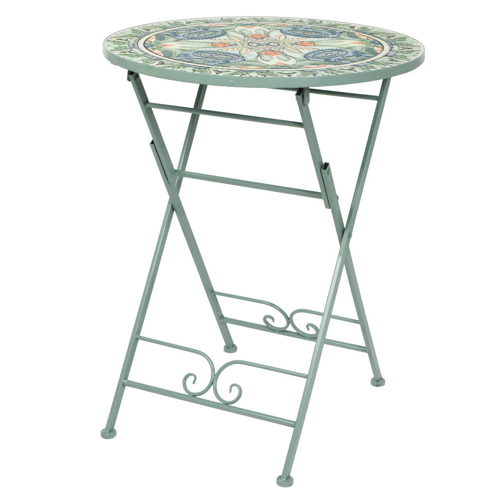 Folding mosaic bistro deals table