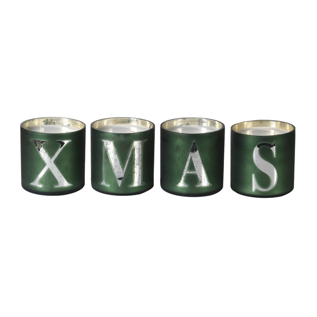 Ensemble de quatre bougies parfumées « XMAS » dans un coffret cadeau