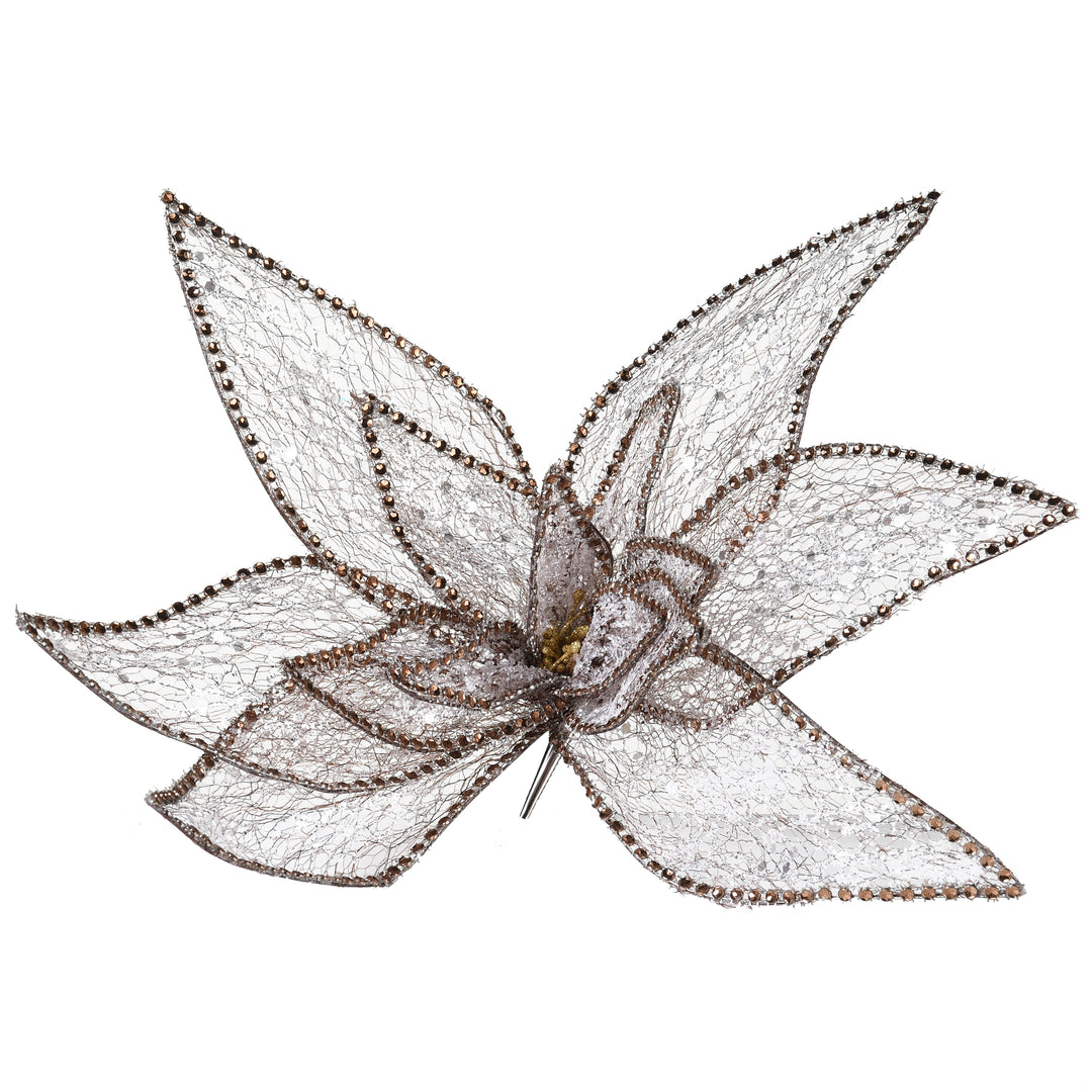 Gold Glitter Poinsettia Decoration