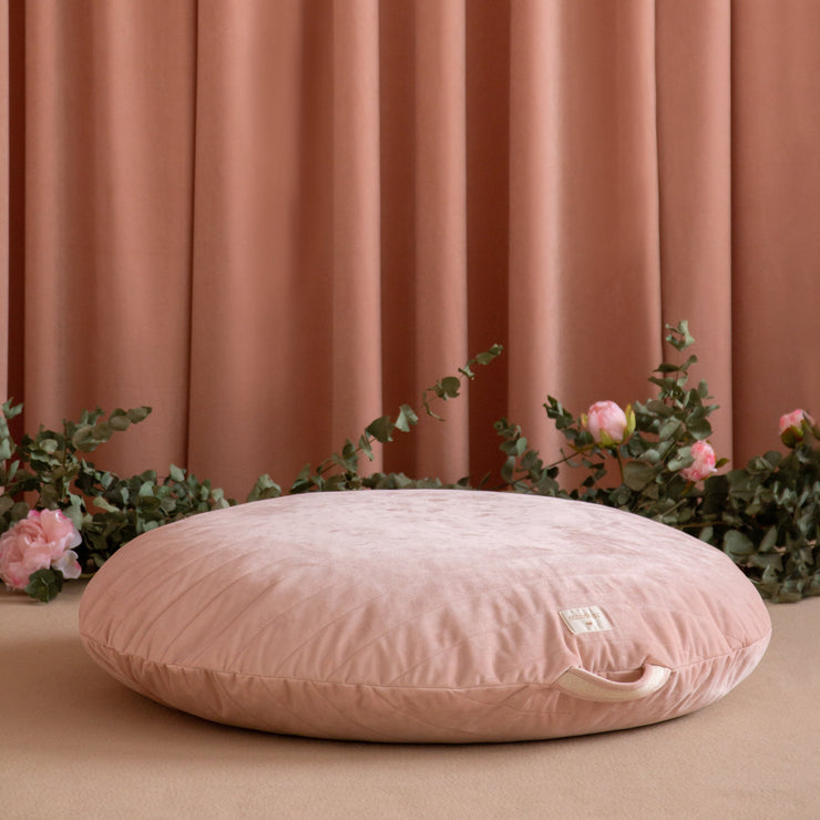 Sahara Beanbag in Bloom Pink Velvet by Nobodinoz