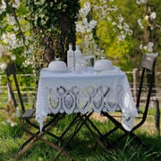 Tuscany Bistro Lace Vinyl Tablecloth / White