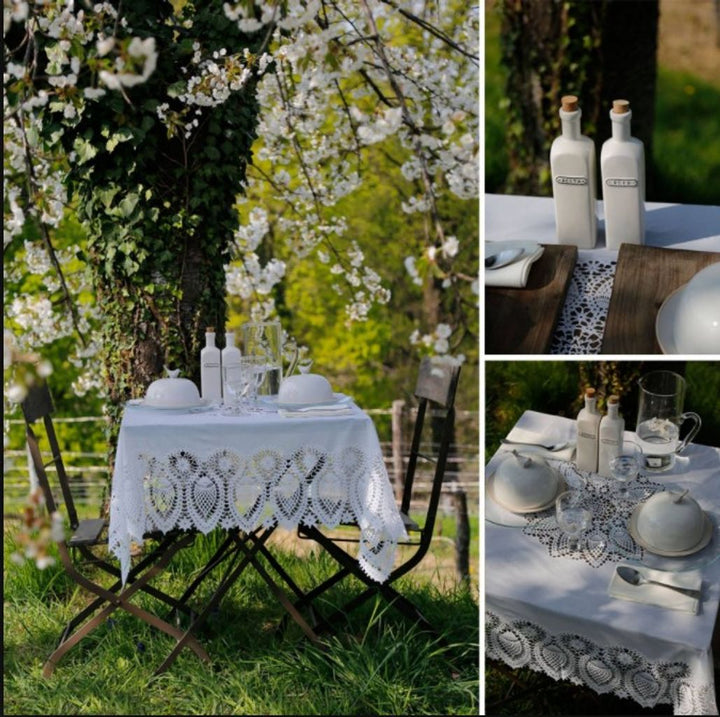 Toscana Bistro Blonde Vinyldug / Hvid