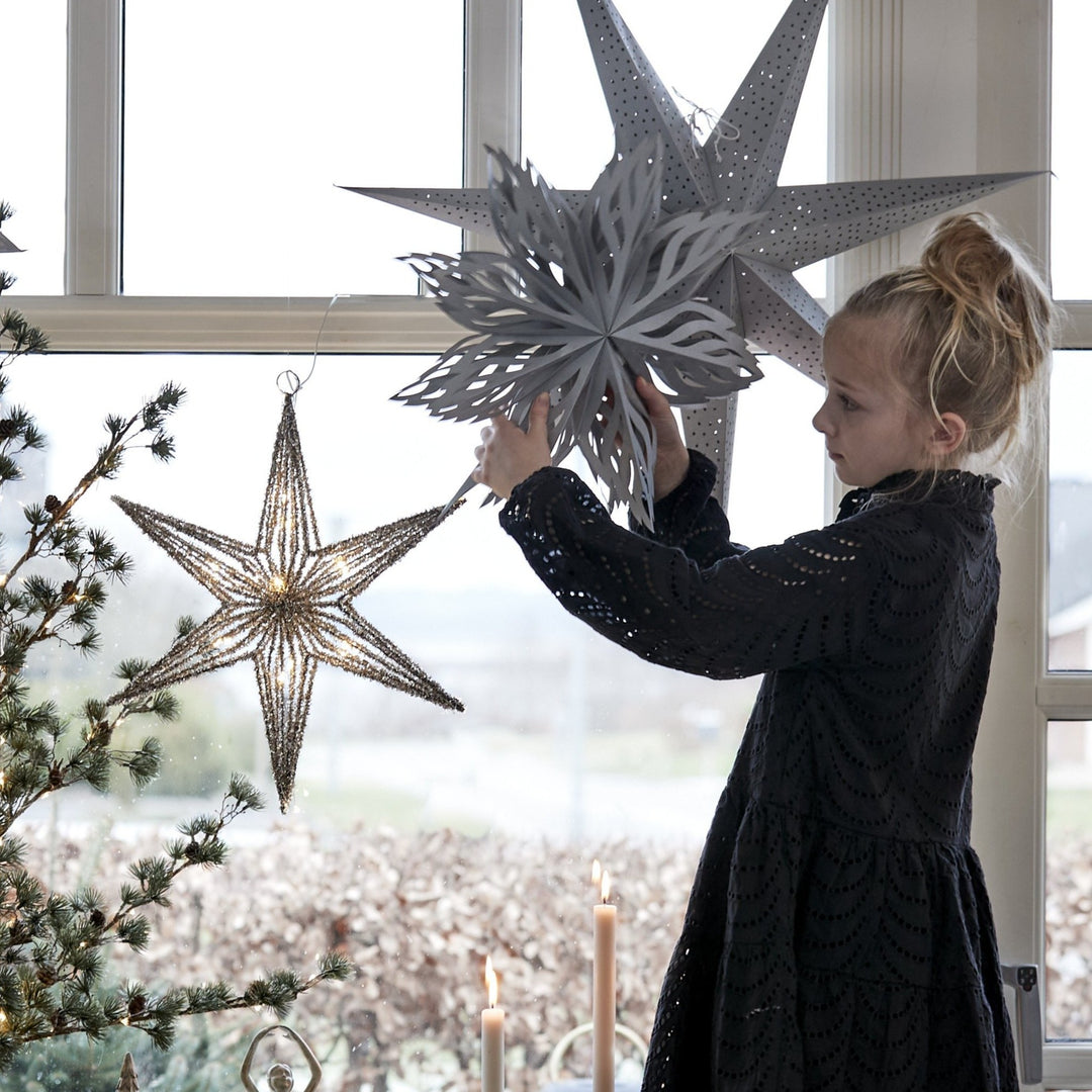 Guld LED Tinsel Star Dekoration