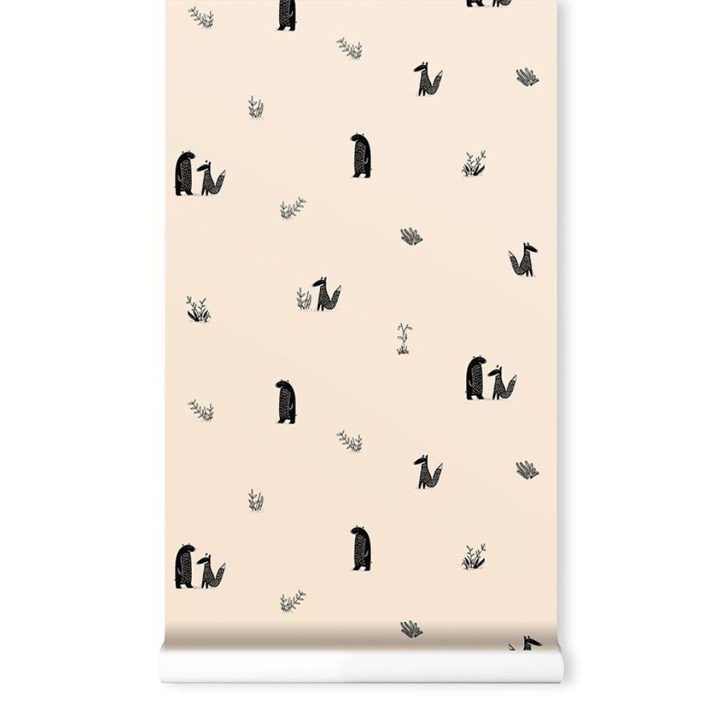 Misty Pink Bear &amp; Fox Tapet af Nobodinoz