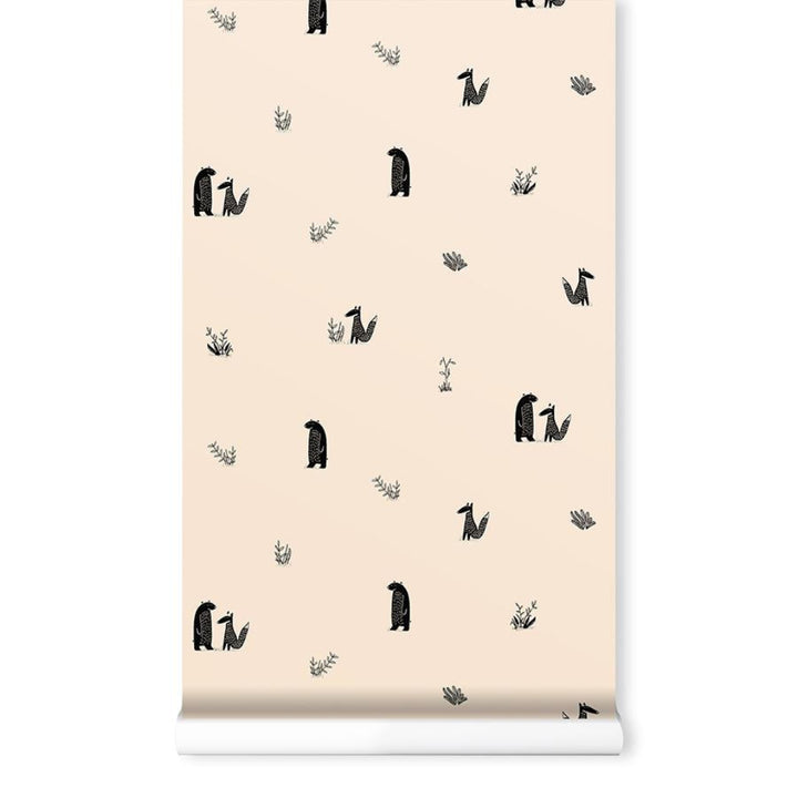 Misty Pink Bear &amp; Fox Tapet af Nobodinoz