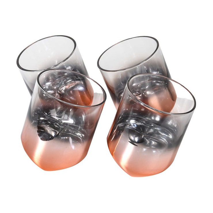 Set of Four Smoked Bronze Tipsy Tumblers