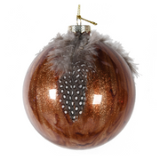 Bronze Bauble With Feathers