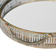Antiqued Mirror Tray with Handles