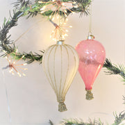 Glass Hot Air Balloon Christmas Tree Decoration