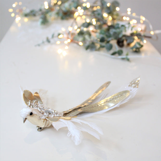 Glitter Bird Clip On Decoration