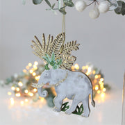 Set Of 2 Exotic Jungle Christmas Decorations
