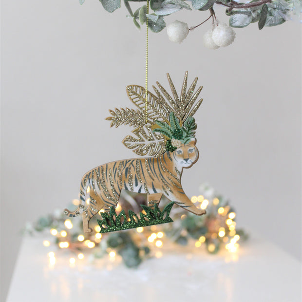 Set Of 2 Exotic Jungle Christmas Decorations