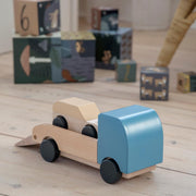 Wooden Transporter With Car by Sebra