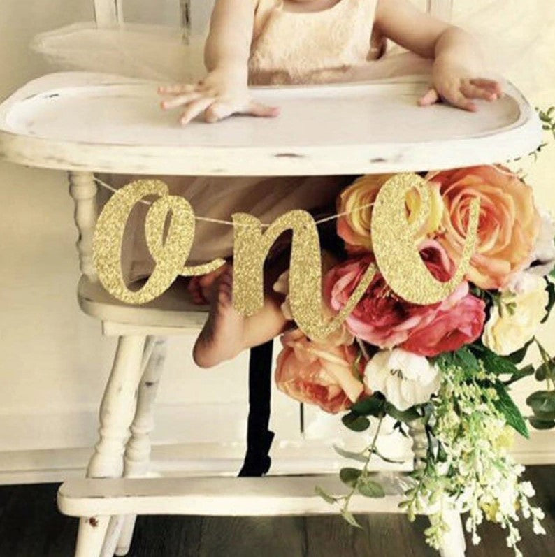 Guld glitter fødselsdagsbanner