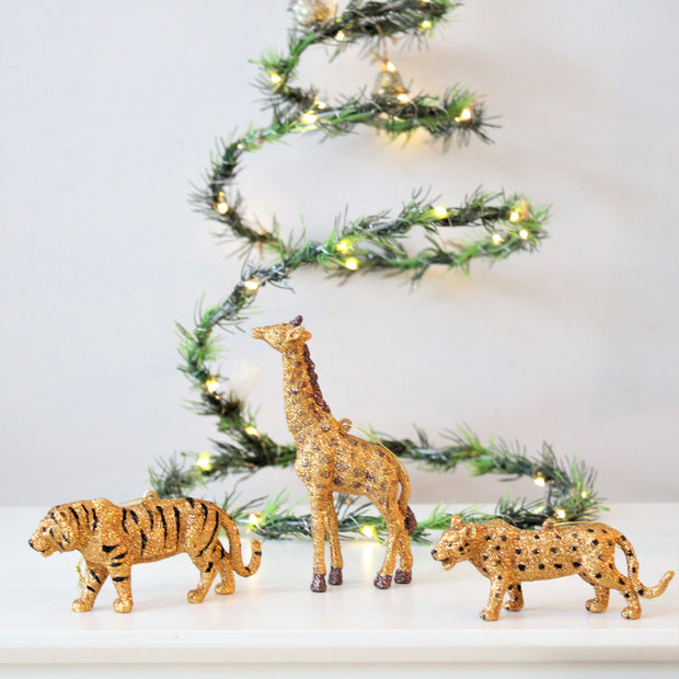 Gold Glitter Leopard / Tiger Decoration