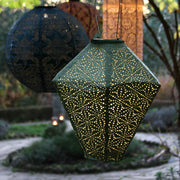Moroccan Solar Lantern - Green Diamond