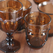 Set Of 4 Amber Wine Glasses