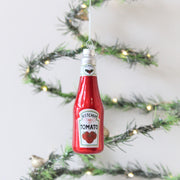 Glass Ketchup Bottle Christmas Decoration
