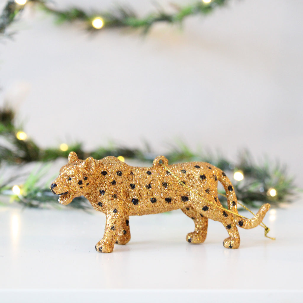 Gold Glitter Leopard / Tiger Decoration – www.