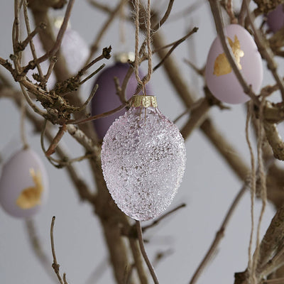 Décoration d'oeuf de Pâques en verre texturé