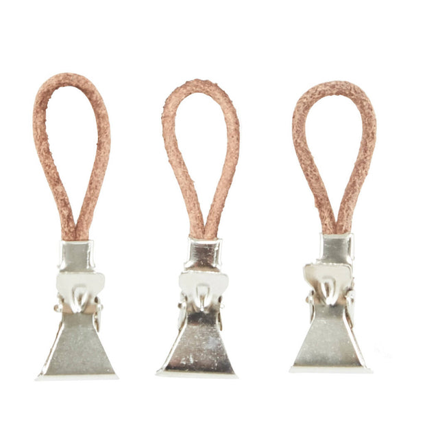 Pack of 6 Leather Hand Towel Clips