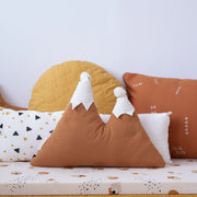 Snowy Mountain Cushion in Sunset Orange  by Nobodinoz